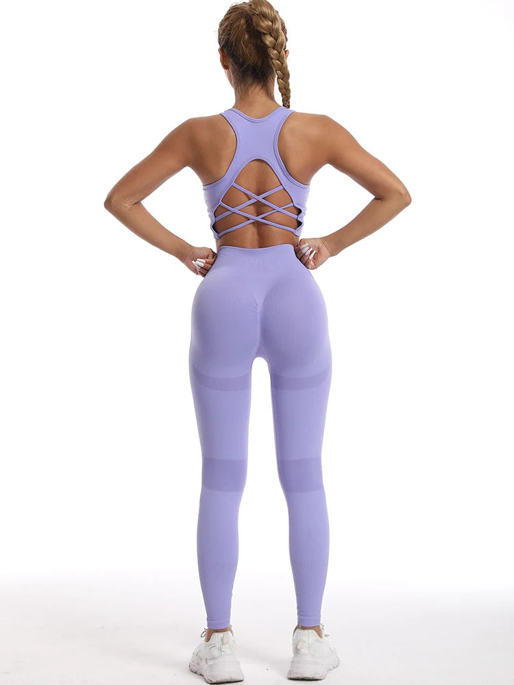 Women's tracksuit Fitness Suit Yoga Sets Sportswear Workout Sports Bra+High Waist Leggings Gym Clothing Seamless Sports Suits Totally invincible