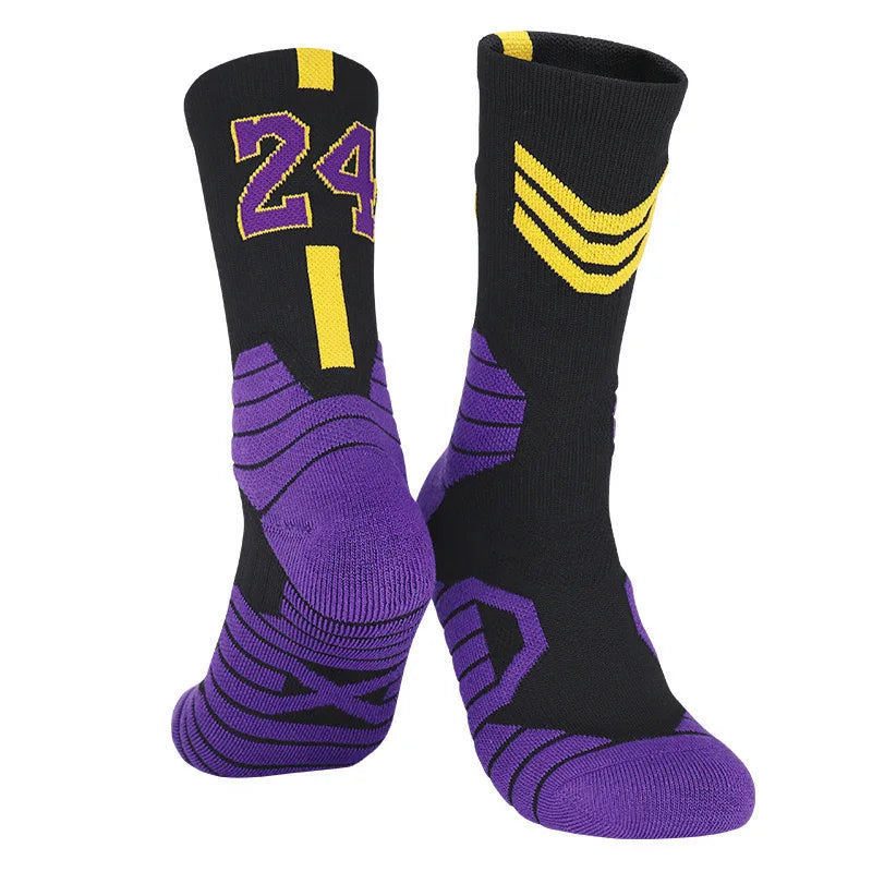 Wholesale 12 Pairs Elite Basketball Socks for Men Kobe Bryant Sports Boy Children Jordan Balls Medium Tube Towel for Training