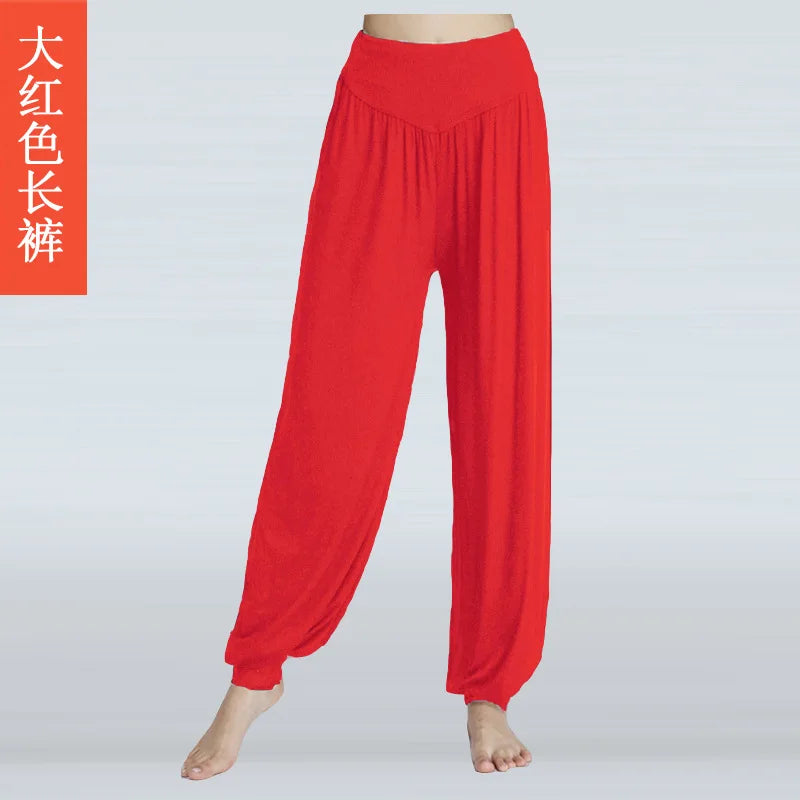 High Quality Summer High Waist Loose Breathable Comfortable Solid Color Fashion Dance Yoga Indoor Yoga Pants Dance Pants