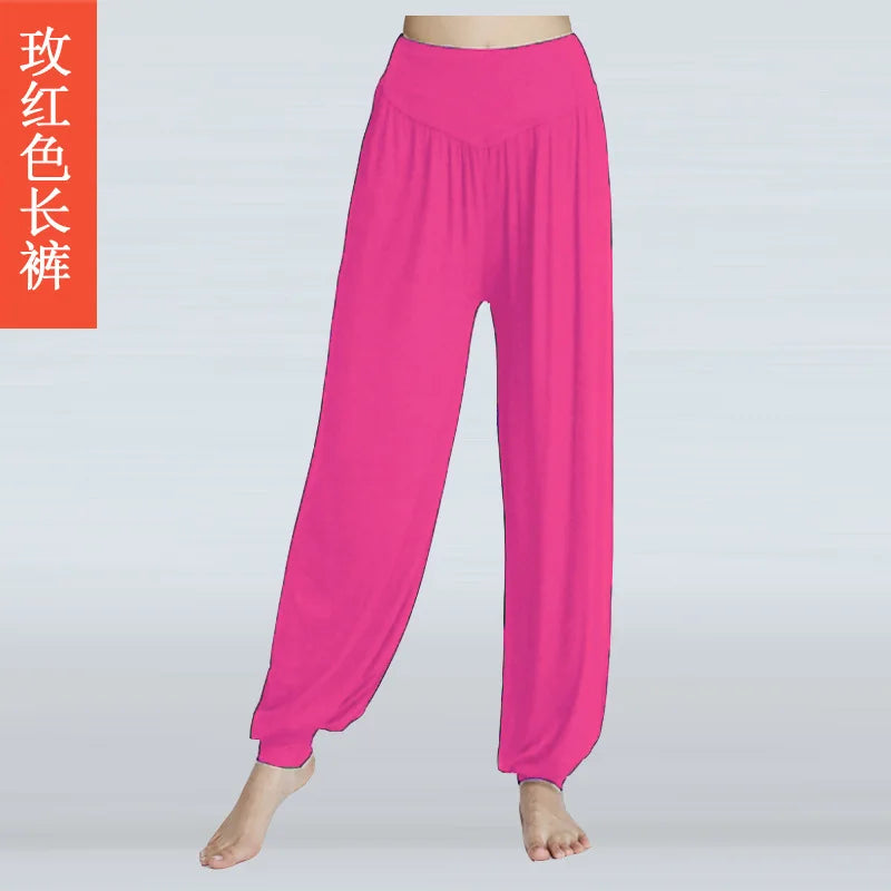 High Quality Summer High Waist Loose Breathable Comfortable Solid Color Fashion Dance Yoga Indoor Yoga Pants Dance Pants