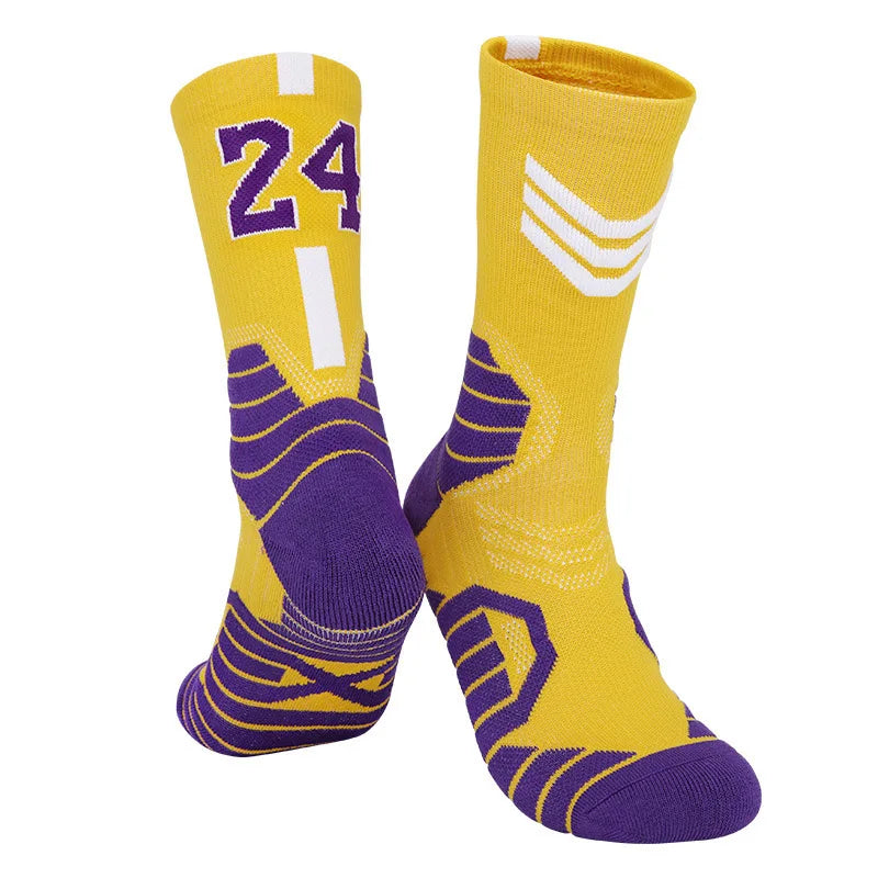 Wholesale 12 Pairs Elite Basketball Socks for Men Kobe Bryant Sports Boy Children Jordan Balls Medium Tube Towel for Training