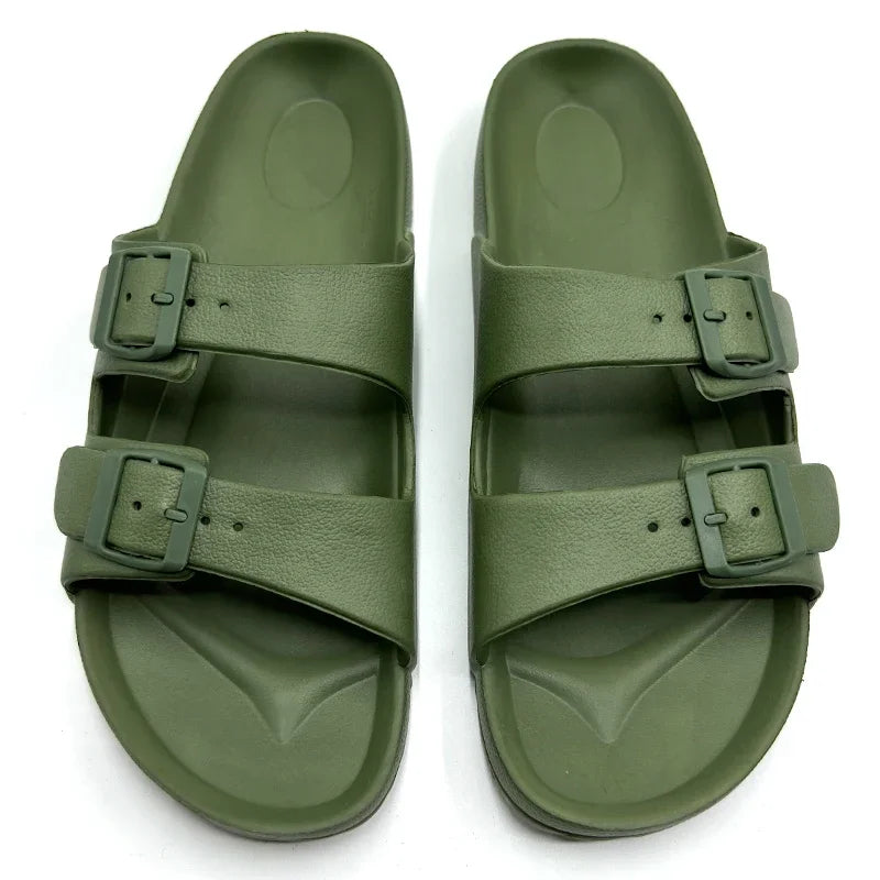 2023 new casual buckle slipper summer EVA light sandal youth anti-slip men's and women's trend comfortable soft sole flip flops