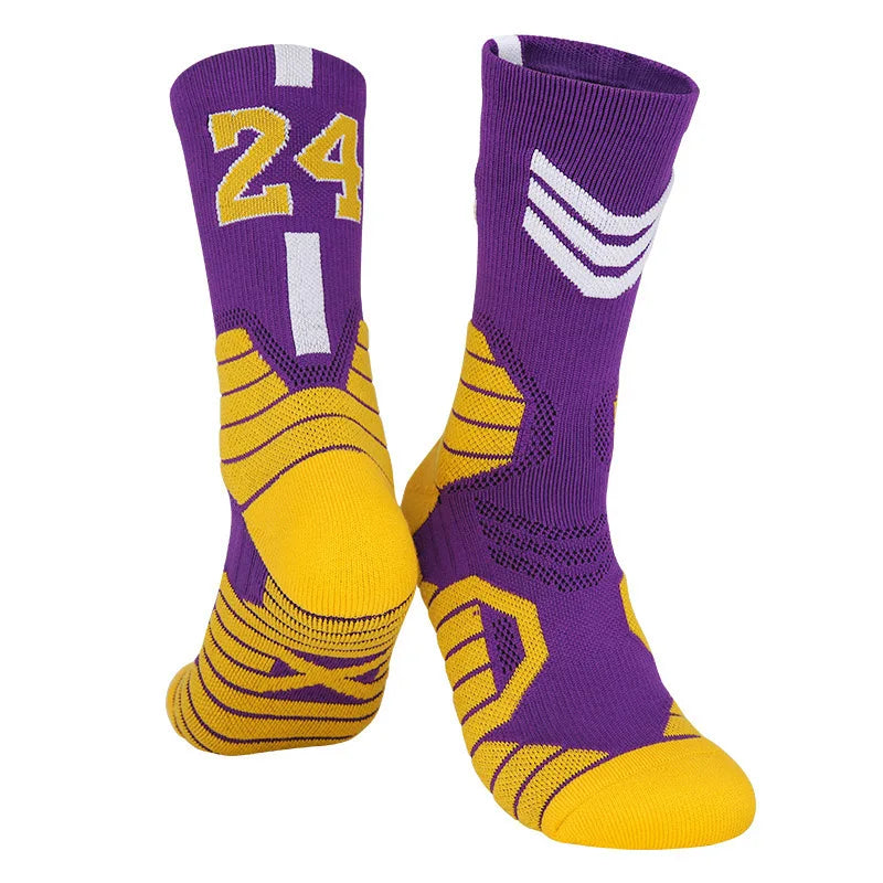 Wholesale 12 Pairs Elite Basketball Socks for Men Kobe Bryant Sports Boy Children Jordan Balls Medium Tube Towel for Training