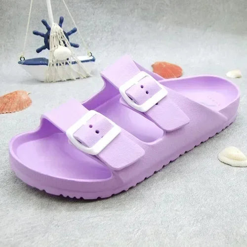 2023 new casual buckle slipper summer EVA light sandal youth anti-slip men's and women's trend comfortable soft sole flip flops