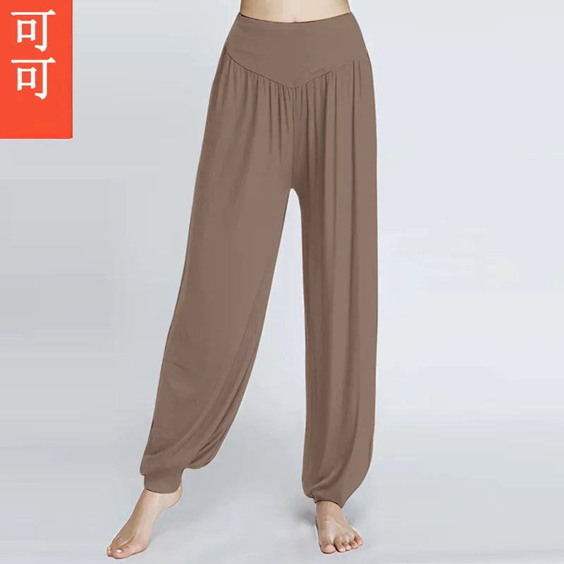 High Quality Summer High Waist Loose Breathable Comfortable Solid Color Fashion Dance Yoga Indoor Yoga Pants Dance Pants