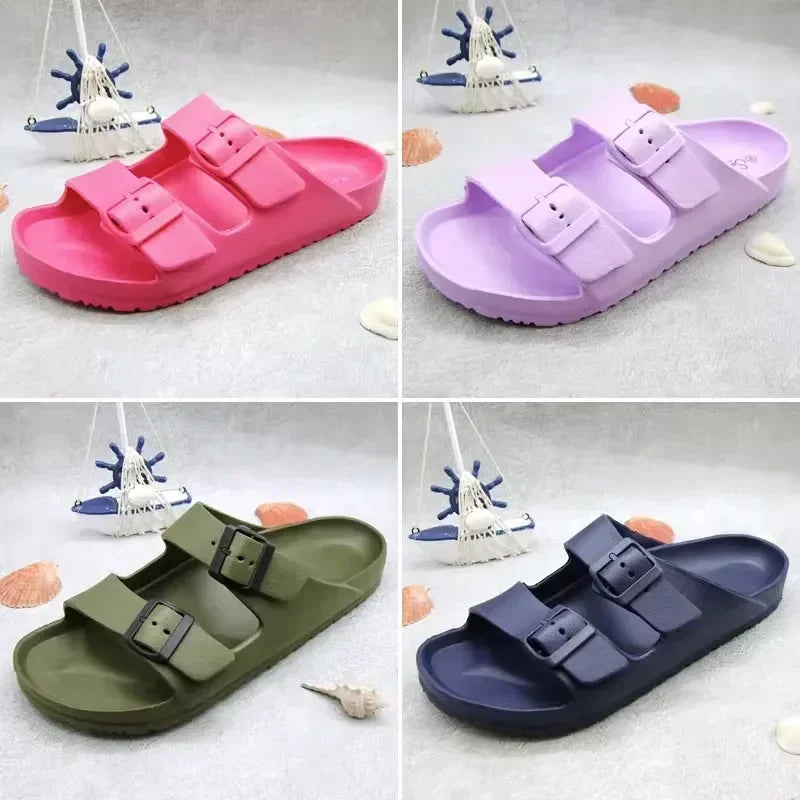 2023 new casual buckle slipper summer EVA light sandal youth anti-slip men's and women's trend comfortable soft sole flip flops