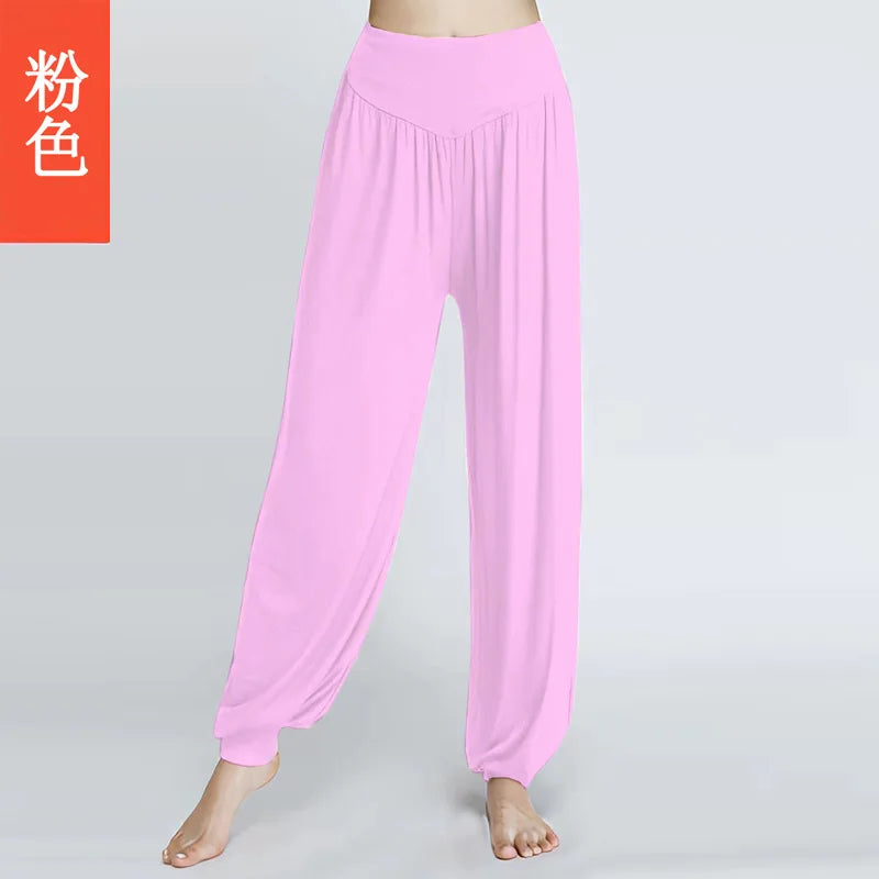 High Quality Summer High Waist Loose Breathable Comfortable Solid Color Fashion Dance Yoga Indoor Yoga Pants Dance Pants